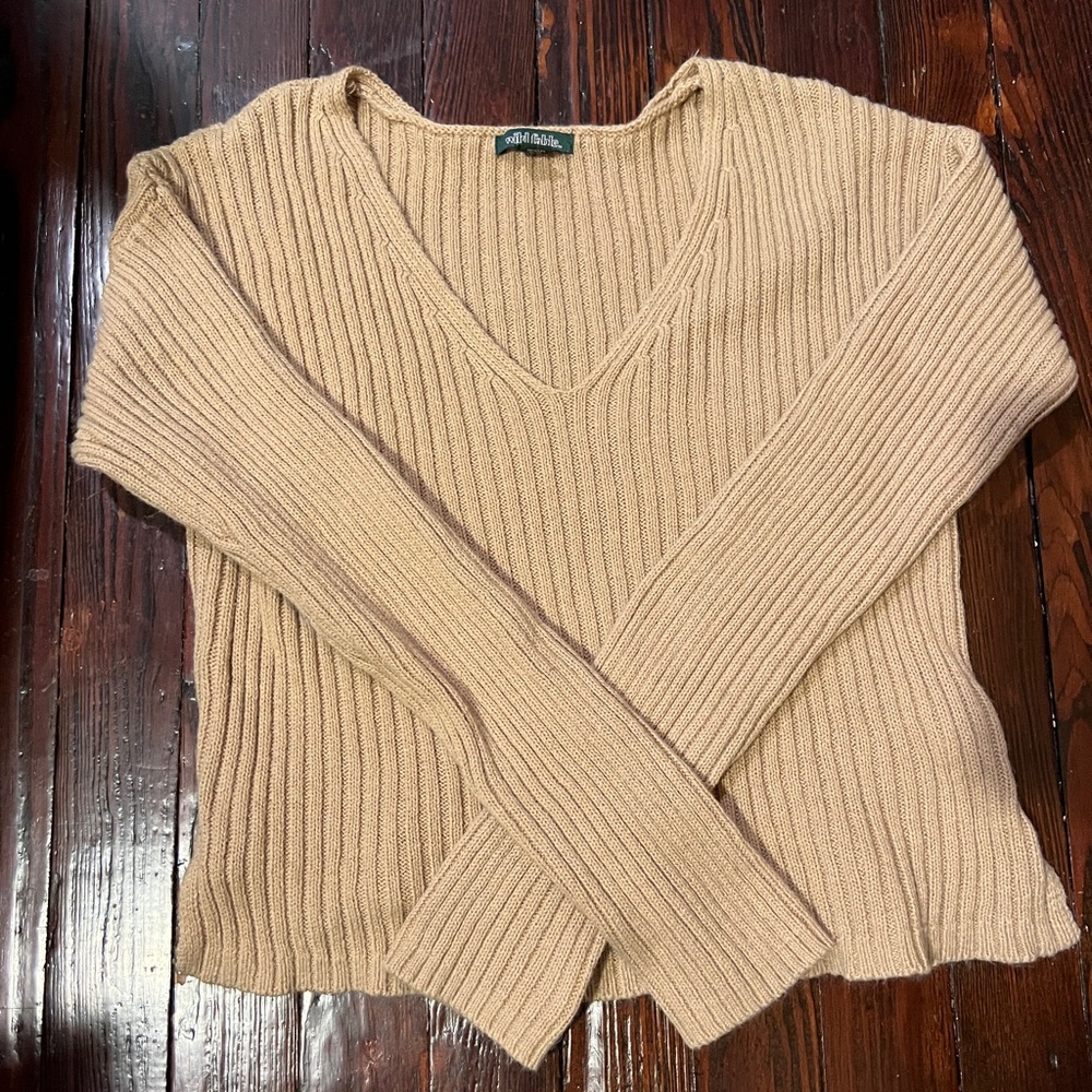 Cropped ribbed sweater
